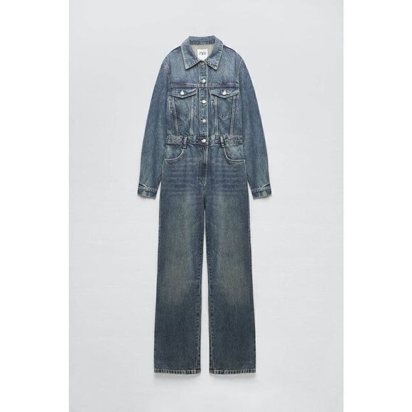 FULL LENGTH TRF DENIM JUMPSUIT - Picture 4 of 16